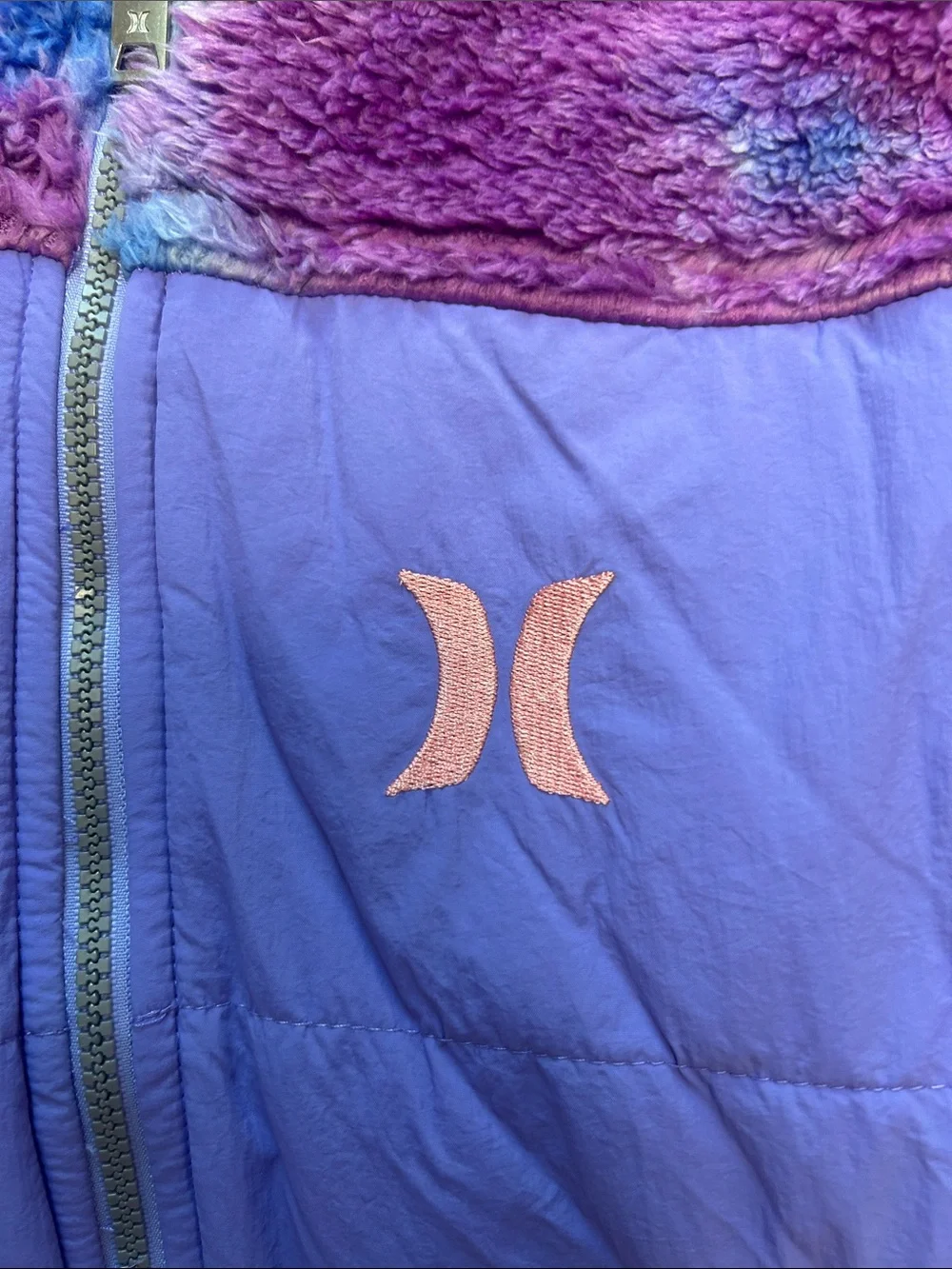 Hurley Lavender and Tie-Dye Plush Hooded Jacket